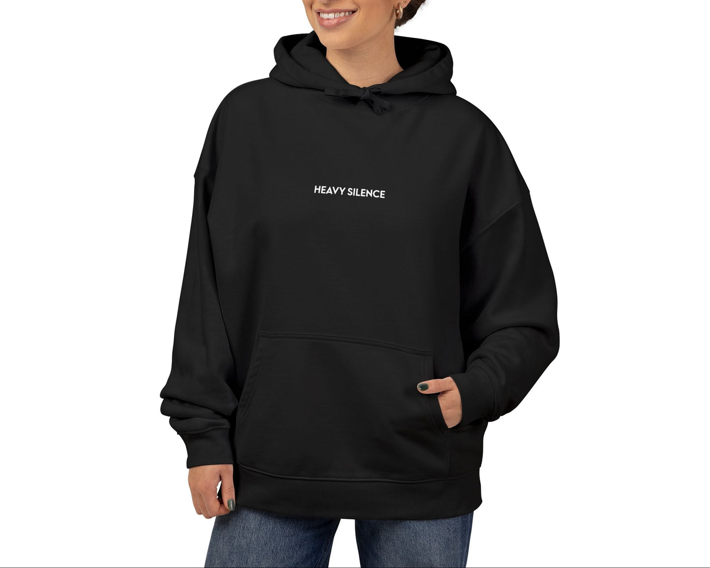 Minimalist "Happy Camper" Organic Relaxed Hoodie