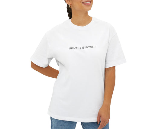 Privacy Is Power Boxy Tee — Minimalist Statement T‑Shirt